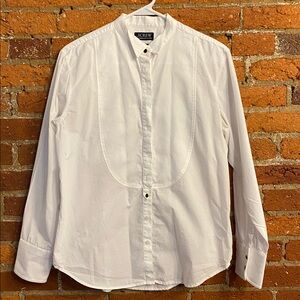 J. Crew White Tuxedo Style Shirt Garçon Classic fit